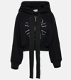 Patou Cropped Medallion Logo Hoodie In Black