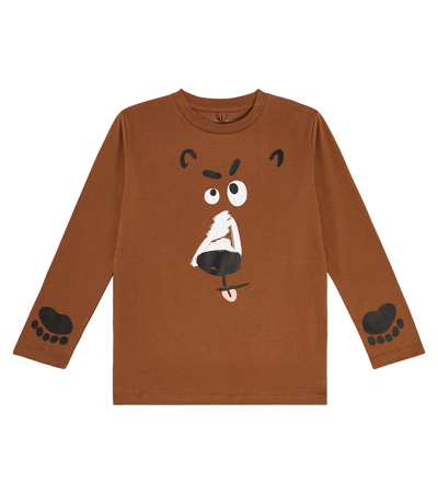 Stella Mccartney Kids' Bedrucktes Longsleeve Aus Baumwolle In Brown