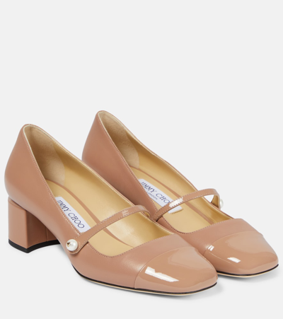 JIMMY CHOO ELISA 45 LEATHER PUMPS