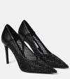 STELLA MCCARTNEY ICONIC EMBELLISHED MESH AND FAUX LEATHER PUMPS