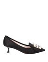 Roger Vivier Woman Loafers Black Size 6 Textile Fibers In Black