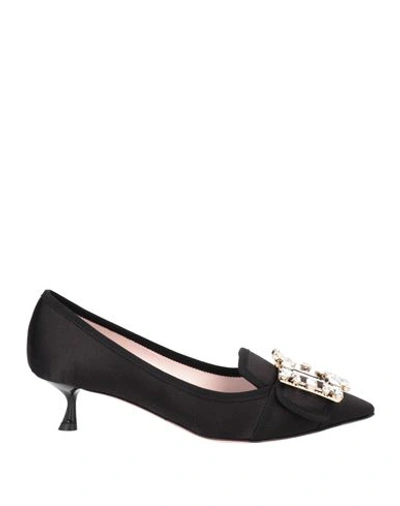 Roger Vivier Woman Loafers Black Size 6 Textile Fibers