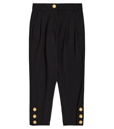 Balmain Kids' Embellished Pleated Pants In Black