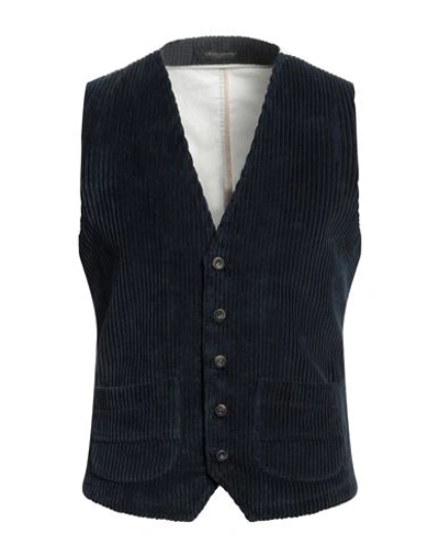 Messagerie Man Vest Navy Blue Size 44 Cotton, Elastane