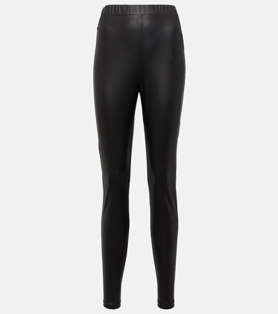 Max Mara Leisure Zefir Faux Leather Straight Pants In Black