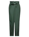 Ferragamo Woman Pants Dark Green Size 12 Viscose, Silk, Lambskin