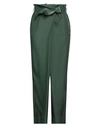 Ferragamo Woman Pants Dark Green Size 10 Viscose, Silk, Lambskin