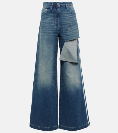 Peter Do Ripped Wide-leg Jeans In Blue