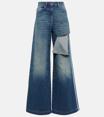 PETER DO DISTRESSED HIGH-RISE WIDE-LEG JEANS