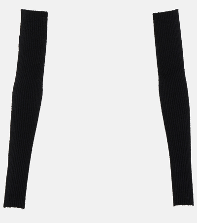 Wardrobe.nyc Ribbed-knit Cotton-blend Sleeves In Black