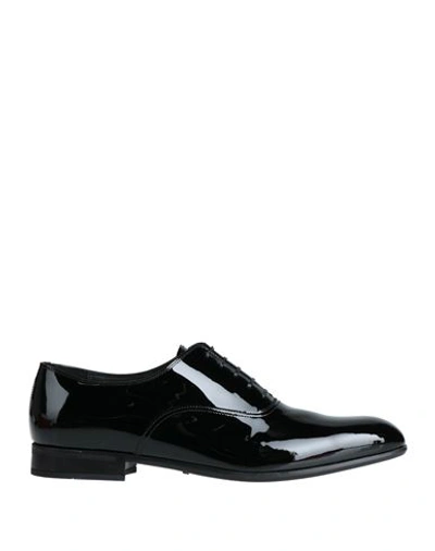 Ferragamo Man Lace-up Shoes Black Size 12 Calfskin