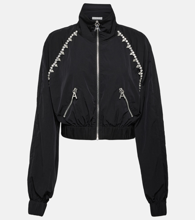 Area Crystal Trim Track Jacket In Black