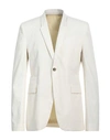 Rick Owens Man Suit Jacket Ivory Size 44 Cotton In White