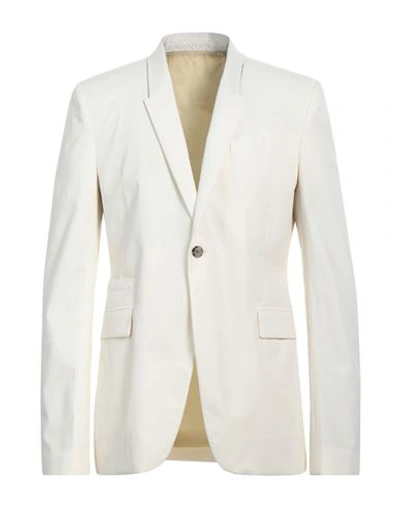 Rick Owens Man Suit Jacket Ivory Size 44 Cotton In White