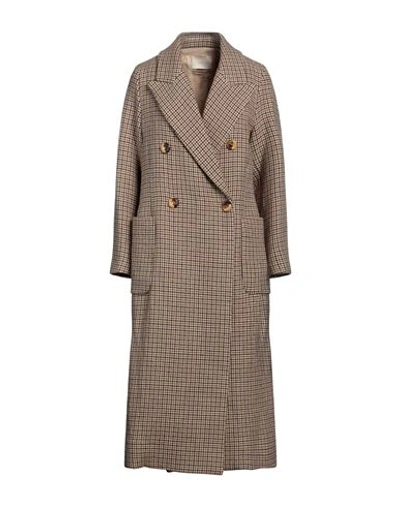 Momoní Woman Coat Beige Size 10 Virgin Wool