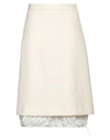 TORY BURCH TORY BURCH WOMAN MIDI SKIRT IVORY SIZE 8 WOOL