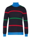 Svevo Man Turtleneck Black Size 40 Cashmere, Silk In Black