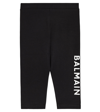 BALMAIN BABY LOGO COTTON-BLEND LEGGINGS