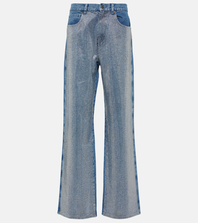 Giuseppe Di Morabito Verzierte High-rise Wide-leg Jeans In Light Blue