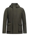 Woolrich Man Jacket Military Green Size Xs Cotton, Polyamide