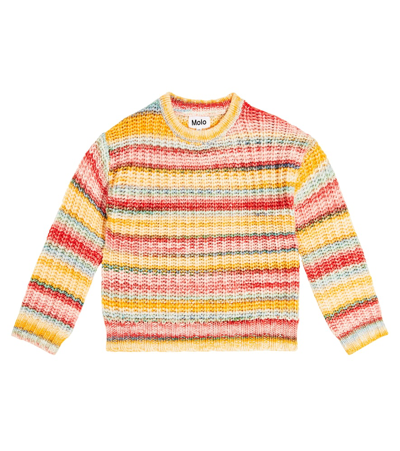 Molo Kids' Gaylen Striped Knitted Jumper In Multi Yarn