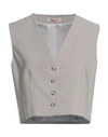 Kontatto Woman Vest Light Grey Size S Polyester, Elastane