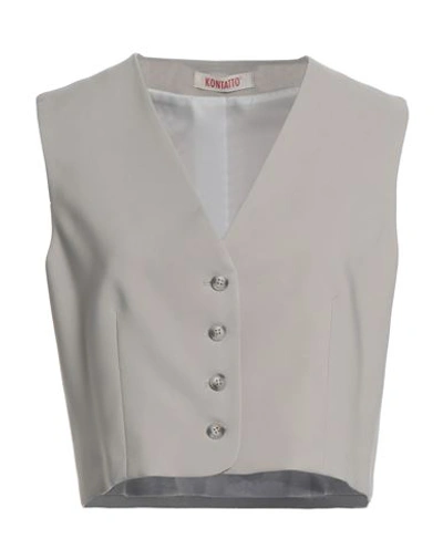 Kontatto Woman Vest Light Grey Size S Polyester, Elastane