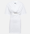 Jacquemus Bahia Twist-front Cutout Cotton Mini Dress In White