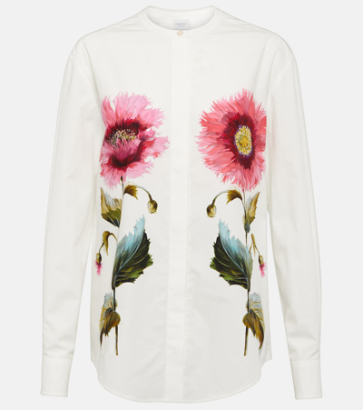 Giambattista Valli Floral Cotton Blouse In White