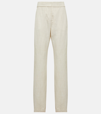 Jacquemus Le Trouseralon Tibau High-rise Tapered Trousers In White