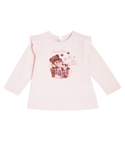 Monnalisa Baby Cotton Jersey T-shirt In Pink