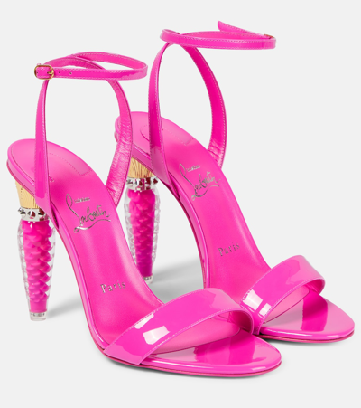 Christian Louboutin Womens Bolerose Lipgloss Queen 100 Patent-leather Heeled Sandals