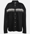 Rotate Birger Christensen Rotate Overshirt With Crystal Fringes In Black