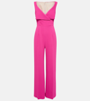 Emilia Wickstead Antica Folded-neckline Crepe Jumpsuit In Pink