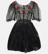 SIMONE ROCHA EMBELLISHED TULLE MINIDRESS