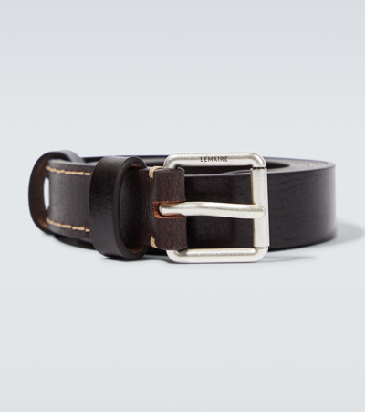 Lemaire Leather Belt In Bk999 Black