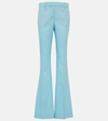 VERSACE ALLOVER FLARED WOOL PANTS