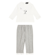 MONNALISA BABY COTTON TOP AND PANTS SET