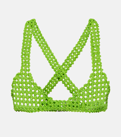 Roberta Einer Element Crochet Cotton Bralette In Green