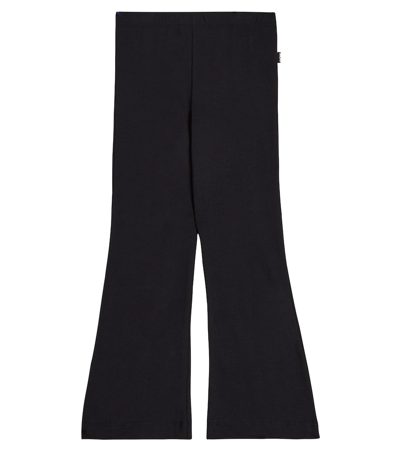 Molo Kids' Nivina Cotton-blend Flared Trousers In Black