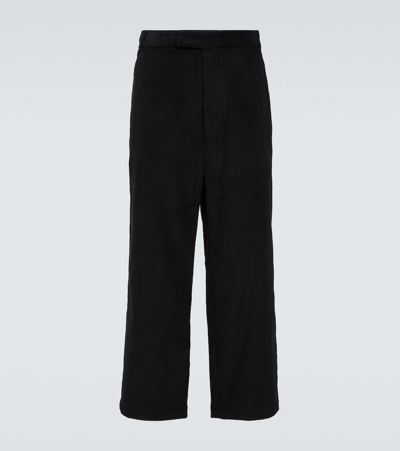 Thom Browne Mid-rise Corduroy Straight Pants In Black