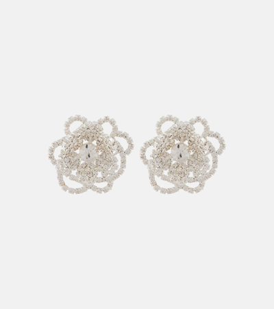 Magda Butrym Floral Crystal-embellished Earrings In Silver