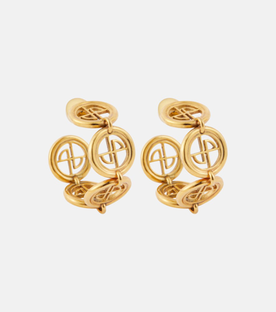 Patou Logo Hoop Earrings In Gold