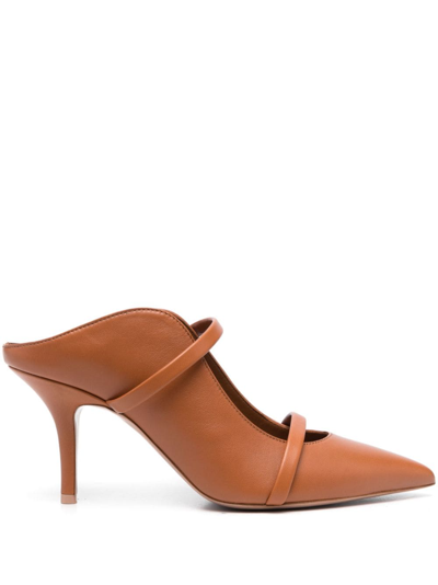 Malone Souliers Maureen 90mm Leather Mules In Brown