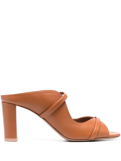 Malone Souliers Norah 70mm Leather Mules In Brown