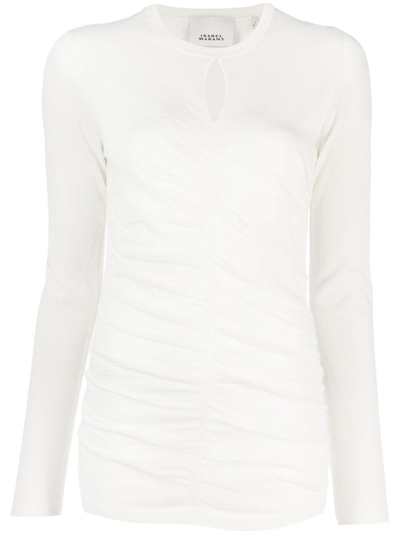 Isabel Marant Keyhole-detail Knit Jumper In White