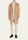 Zegna Single-breasted Camel Hair Coat In Meduim Brown