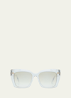 Barton Perreira Devine Acetate Square Sunglasses In Devine Crystal Go