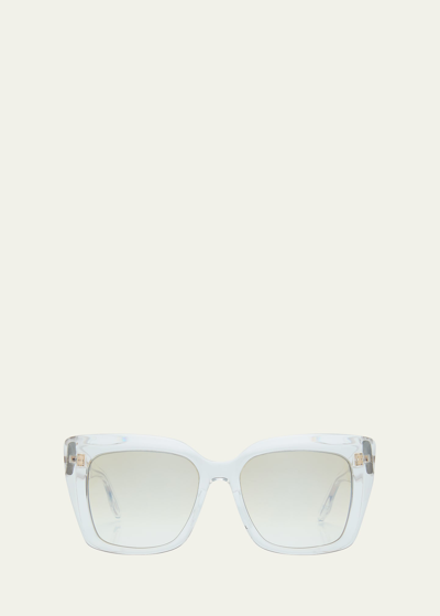 Barton Perreira Devine Acetate Square Sunglasses In Devine Crystal Go