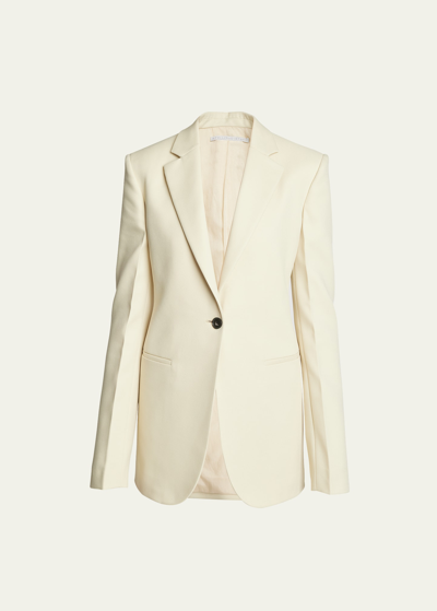 Stella Mccartney Slim-cut Blazer Jacket In Butter